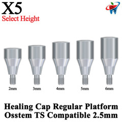 5pcs Healing Cap Mini Platform 2.5mm Oss tem TS Compatible Dental Titanium