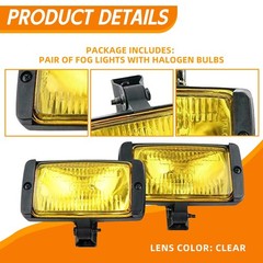 Ylt Auto A Pair Of 3 6 Front Bumper Universal Fog Light Yellow Glass Lens 12V