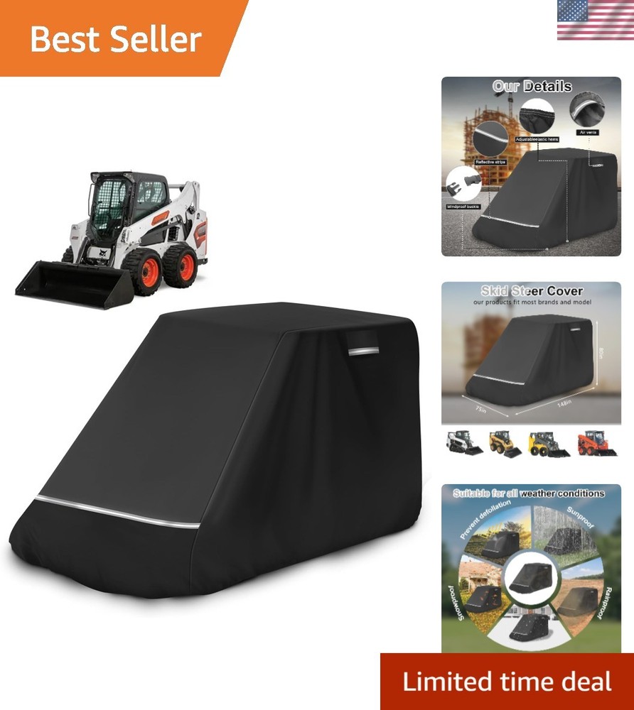 Heavy Duty Waterproof Skid Steer Cover – Fits Bobcat, Kubota, New Holland 155×85