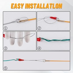 50FT Fiberglass Wire Pulling Rods – Electrical Cable Fishing Tools Kit with Atta