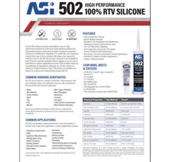ASI 502Trans. White 100% RTV Silicone Sealant – 10.2 Oz Cartridge (1 piece)