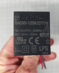 RECOM RAC05-12SK/277/W AC/DC Power Modules 5W 12V 420mA Out (Lot of 2)