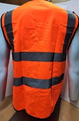 Class II Hi Visibility Reflective Orange Safety Vest with ID POCKET