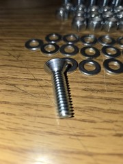 36 Phillips Oval Machine Screws ,lock Nuts Countersunk ,Unknown Size, think 1/4
