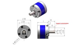 36mm Micro High Precision High Torque Planetary Gear Box for 550/555/545 Motor