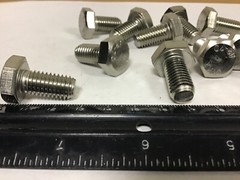 Qty (10) M10 X 20 MM Long X 1.5MM Pitch Stainless Steel Hex Bolts