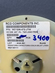 3400x 4.7k Ohm Resistor 1206 SMD 5% 472 Chip Resistors RCD MC1206