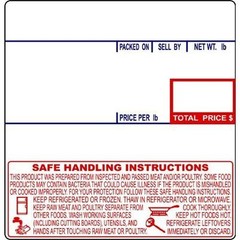 CAS LST-8040 Printing Scale Label, 58 x 60 mm, UPC/Safe Handling -12Rolls
