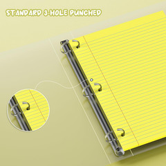 Yellow Loose Leaf Paper 8 X 10.5, 120 Sheets Lined Paper College Ruled Paper, 3