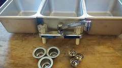LARGE 3 Compartment Sink Set For Portable Concession Sinks Food Trucks