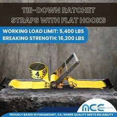 USA 4″ x 40′ 50′ 60′ Ratchet Strap Flat Hook Farm Trailer Flatbed Truck Tie Down