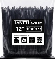 Zip Ties 12 inch, Black Zip Ties 1000 pack, 40lb, Cable Ties, Self-locking Wi…