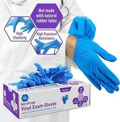 Medium Disposable Nitrile Vinyl Blend Gloves Powder Free, Latex Free, Single Use
