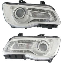 Chrysler 300 2015-2017 Headlight Left Right Clear Lens Chrome Interior