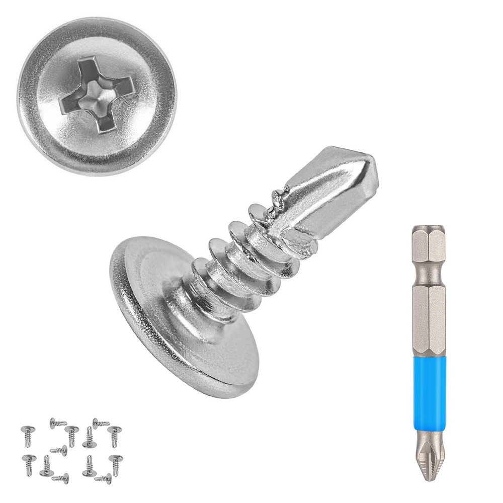 QSJ 120PCS #8 x 1/2” Sheet Metal Screws 410 Stainless Steel Truss Head Fast …