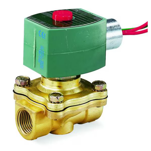 REDHAT Solenoid Valve: 2-Way, Normally Closed, 1/2 in Pipe Size, 110V AC/120V AC