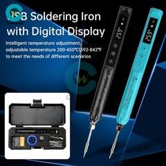 Digital USB Smart Temperature Adjustable Soldering Iron 800mAh Battery Portable