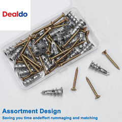 Zinc Self-Drilling Drywall Anchors with Screws Kit, 25 Heavy Duty Metal Wall Anc