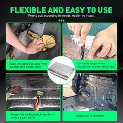 22sqft 80″×40″ Car&Home Interior Heat Sound Deadener Insulation Mat Easy to Cut