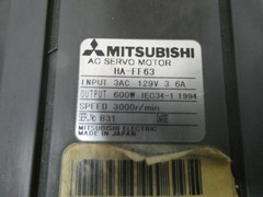 Mitsubishi HA-FF63 Servo Motor 3ph 600w 3000rpm 129v-ac