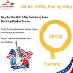 5PCS Dental X-Ray Aiming Ring Kit for Posterior Yellow, Fully Autoclavable