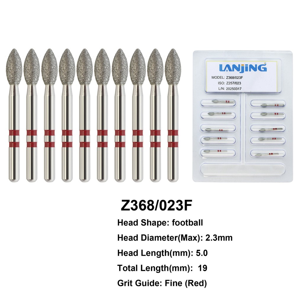 Zirconia Cutting Diamond Burs FG Football Egg 379 368 Fine Medium High Speed