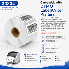 2-1/4″ x 1-1/4″ Multipurpose Labels White Compatible for Dymo LabelWriter 30334