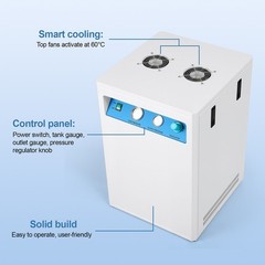 Compresor Aire Dental Silencioso 40L Caja Insónica Ruedas Sin Aceite 155L/min