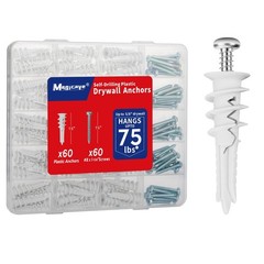 Drilling Drywall Anchors with Screws Kit 120 Pcs, No Pre Drill Required, Heav…