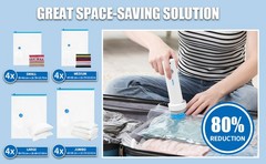 Vacuum Seal Bags for Clothing Travel, 16 Pack Vacuum Storage Bags for Clothes