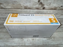 MEDLINE FITGUARD ES Stretch Vinyl Exam Gloves *1 Box 150ct* Size: Small Exp 4/26