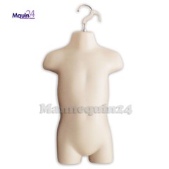 3 PACK MALE FEMALE TODDLER TORSO DRESS FORM MANNEQUIN SET in FLESH FOR HANGING