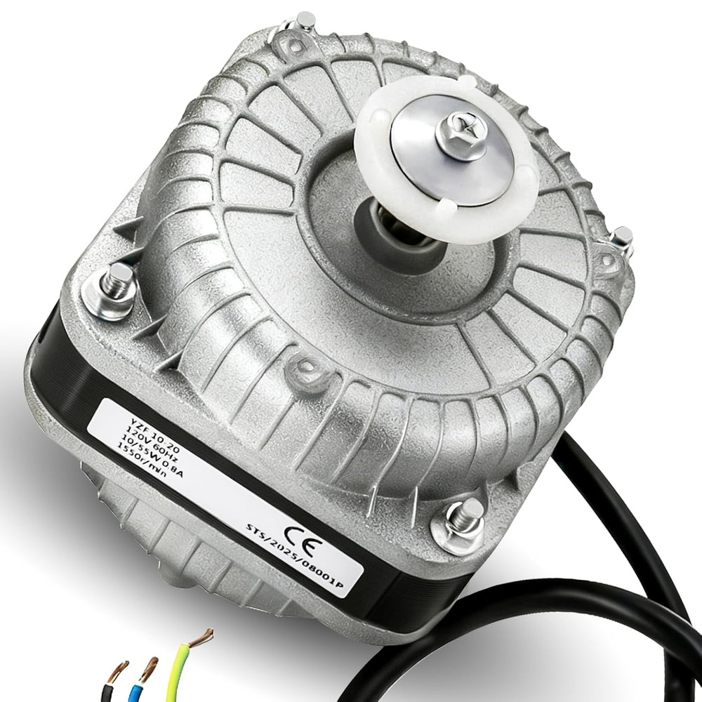 YZF10-20 Condenser Fan Motor AC 120V 60Hz 1550Rpm 10/55W 0.8A Electric Shaded Po