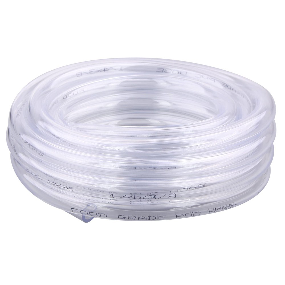 DERPIPE Clear Vinyl PVC Tubing 1/4″ ID X 3/8″ OD Plastic 3/8″,