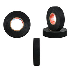 2 Rolls Wire Harness Tape 15mm x 50Ft Black Cloth Loom for Auto Wiring Noise