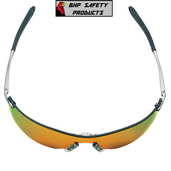 MCR CREWS RUBICON SAFETY GLASSES T411R FIRE MIRROR LENS SUNGLASSES Z87+