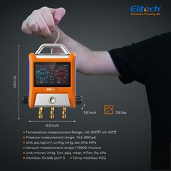 Elitech EMG-20V HVAC Digital Manifold Gauge w/ Vaccum Sensor App Connect w/Hoses