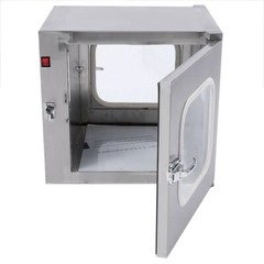 Stainless Steel Cleanroom Tech Pass Through Double Door Transfer Window 110V