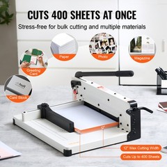 VEVOR Paper Cutter 12″ A4 Guillotine Paper Trimmer 400 Sheet Capacity Metal Base