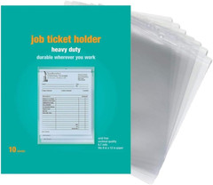 Job Ticket Holders, 9″ X 12″, Clear, 10/Pack