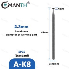 Dental Low Diamond Bur Teeth Polishing For Low Speed Handpiece HP Dia.2.35mm 5Pc