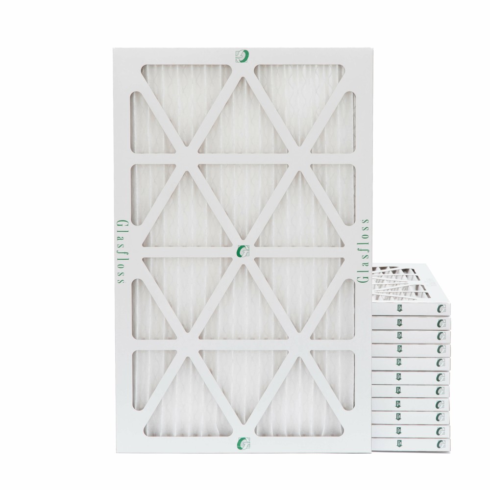 Glasfloss ZL 16x25x1 MERV 10 (FPR 7) Pleated HVAC Air Filters. Case of 12
