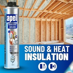 Apel Spray Foam Insulation Kit (12 x 32.80 oz./240 Bd ft) Heat and Acoustic Insu