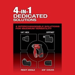 Milwaukee 2505-20 M12 FUEL 4-in-1 Installation Drill/Driver | Tool-Only