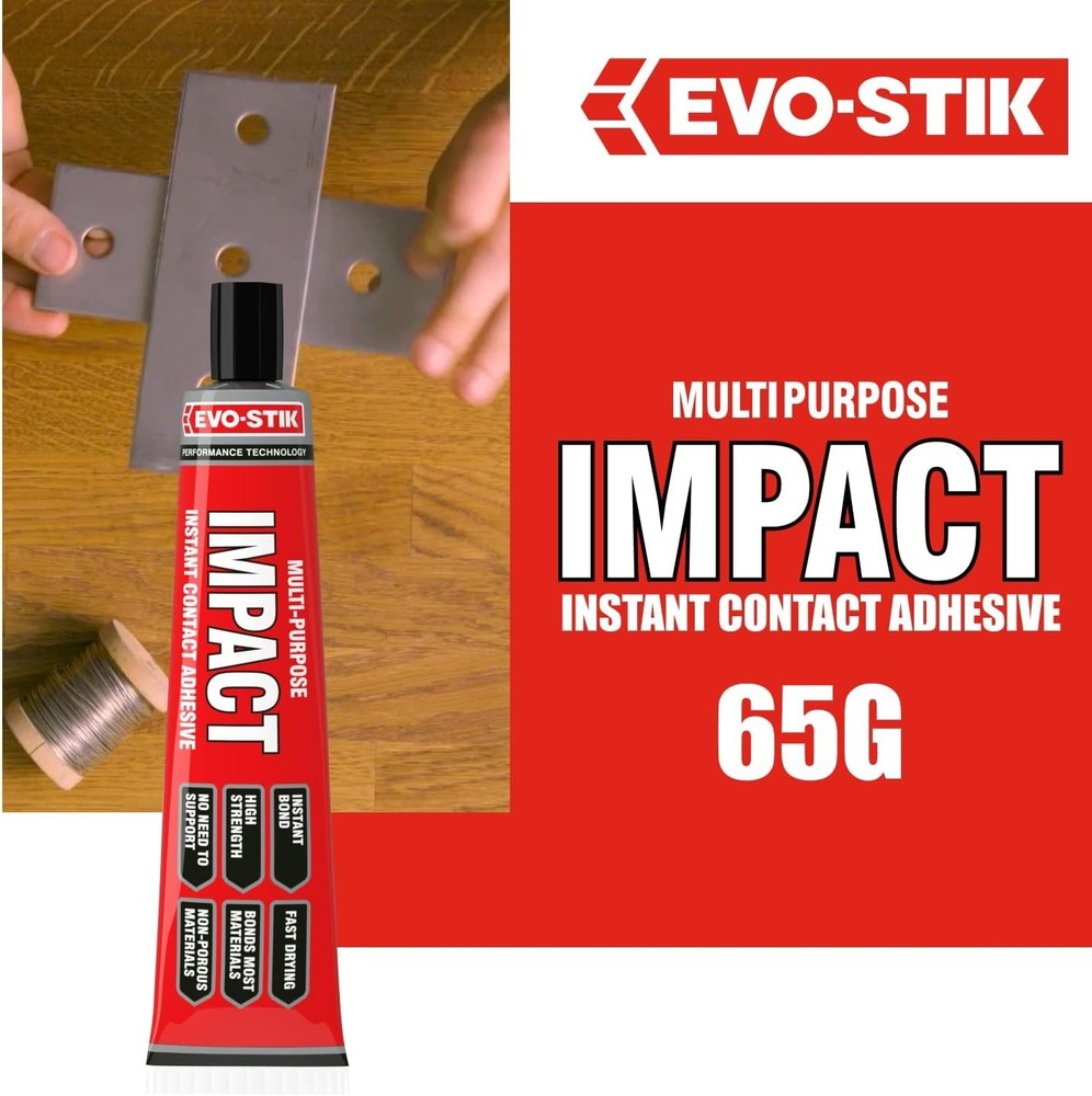 EVO-STIK Impact Adhesive 65g | Cork, Felt & Leather Glue | High Strength