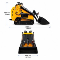 Pre-Sale Upgraded Mini Skid Steer Twin cylinder Tracked Loader 23HP Free Ship