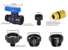 275-330 Gallon IBC Tote Tank Adapter, 3 Size IBC Tote Hose Adapter, 2.44″ Fin…