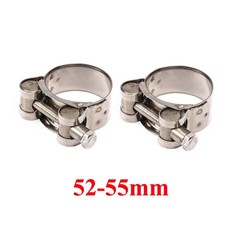 2X T-Bolt Stainless Steel Heavy Duty Motorcycle Exhaust Hose Pipe Muffler Clamp