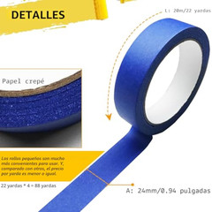 4 Rolls Blue Painters Tape, Masking Tape, Painter’S Tape, Painting Tape with Mul
