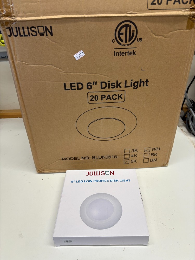 JULLISON 20 Pack 6″ LED Recessed Surface Mount Disk Light BLDK0615 5000K